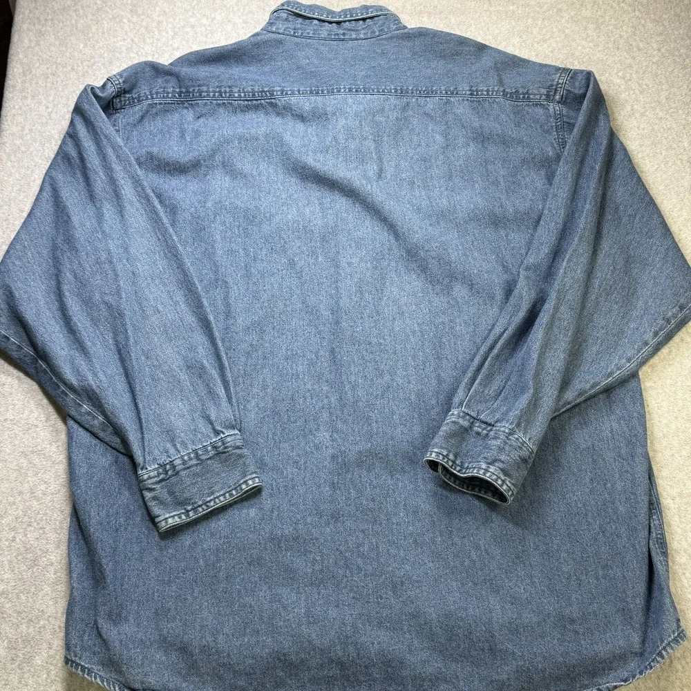 Vintage Disney Mickey‎ Denim Button Down Shirt Mickey Donald Goofy XL